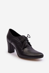 Шкіряні туфлі на підборах Чорні Mavitte 