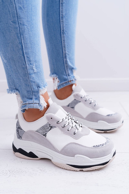 Спортивне жіноче взуття на товстій підошві білі Пам'ятайте