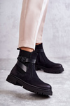 Жіночі утеплені черевики Jodhpur з поясом Чорні Jose