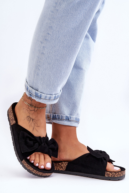 Чорні жіночі шльопанці Wendy Cork Sole