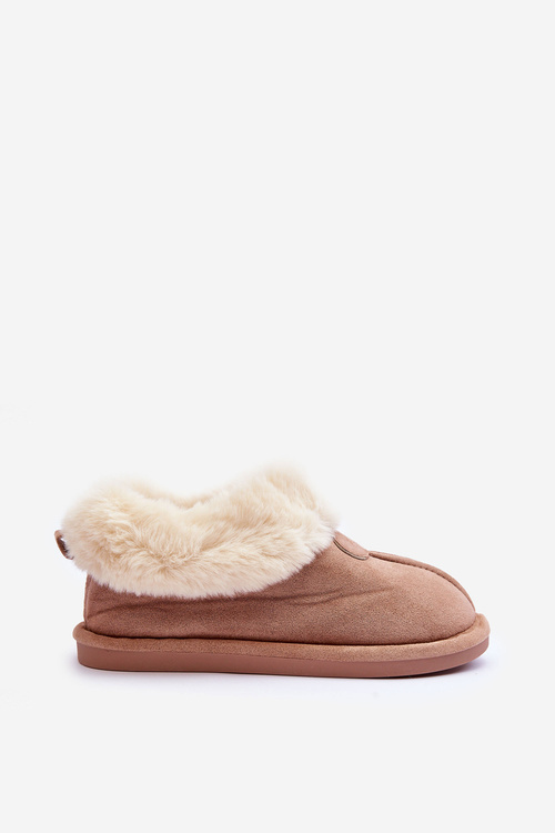 Жіночі тапочки зі штучним хутром бежеві Lanoze