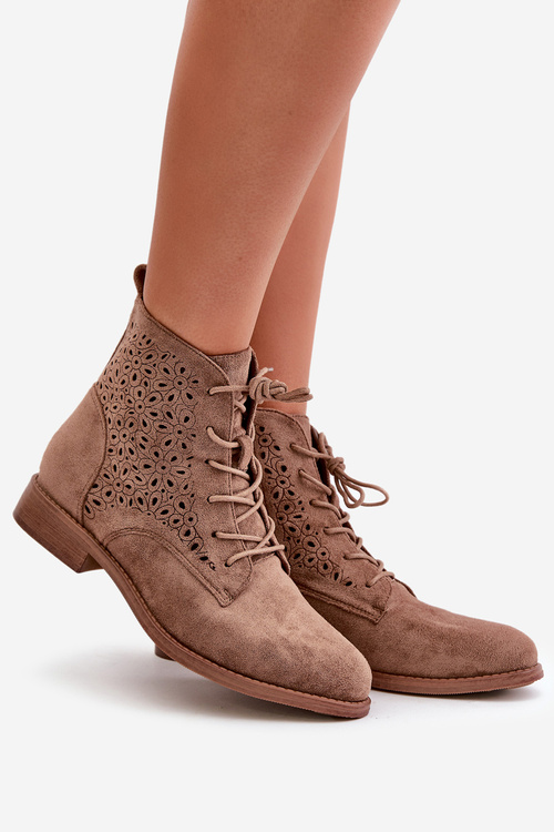 Чоботи жіночі з малюнком коричневі S.Barski HY66-136