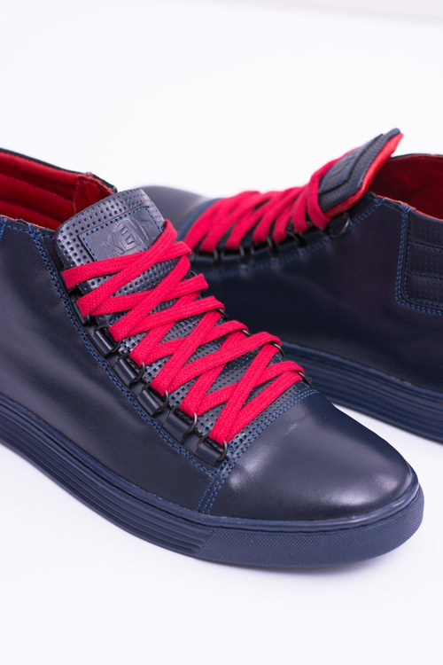 Чоловічі шкіряні тенісні черевики темно-сині Torres