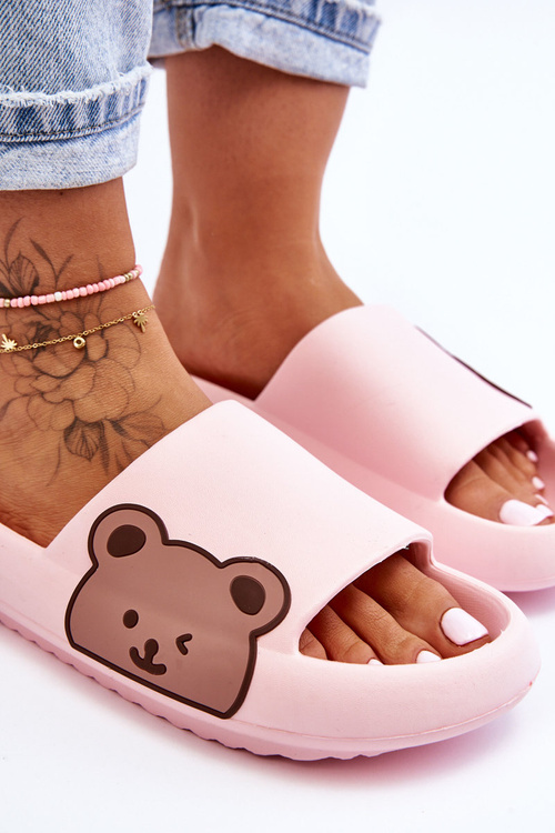 Жіночі легкі пінопластові тапочки з мотивом ведмедя, рожевий паризький колір