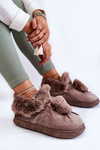 Жіночі хутряні сліпони з помпоном коричневого кольору Noemi