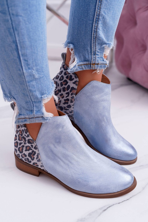 Жіночі шкіряні весняні черевики на плоскій підошві Blue Madness