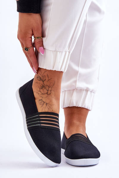 Жіночі тканинні кросівки сліпони темно-сині чорні лілії