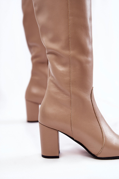 Жіночі шкіряні черевики Laura Messi Beige 1415