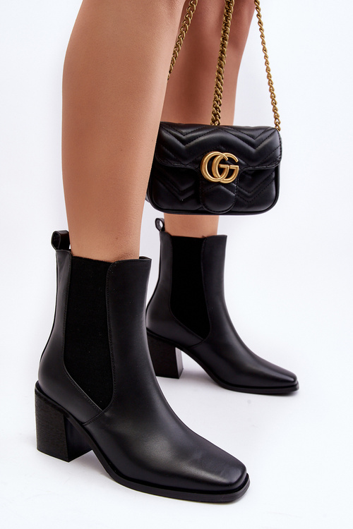 Жіночі ботильйони на високих підборах Чорні Creazza