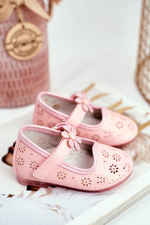 Дитячі балерини рожеві в квіточку