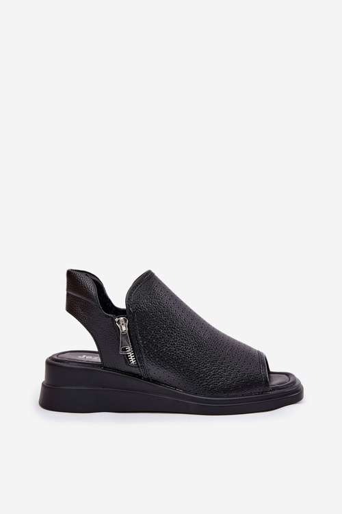 Жіночі Сандалі На Танкетці Чорні Mevinette