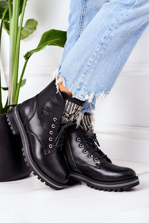 Утеплені чоботи з кубічним цирконієм Чорний Увага