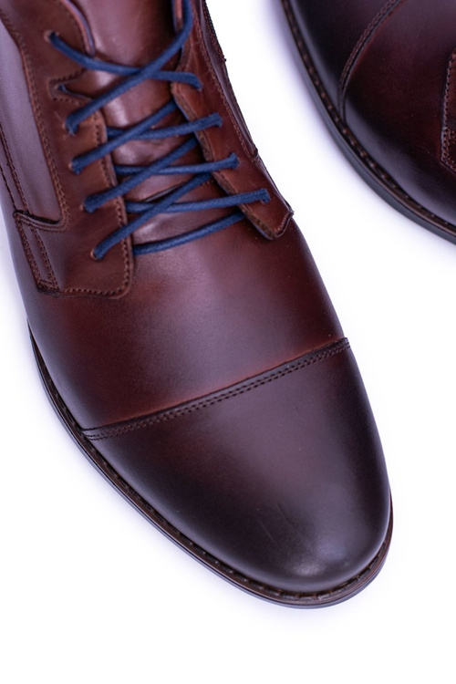 Чоловічі шкіряні черевики на блискавці коричневі Gregory