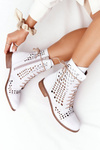 Ажурні шкіряні чоботи Nicole 2627 Білі