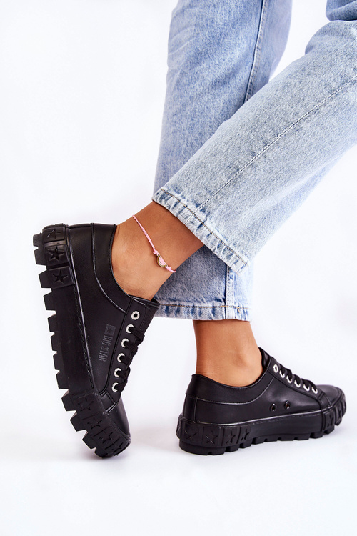 Модні шкіряні кросівки Big Star KK274143 Чорні