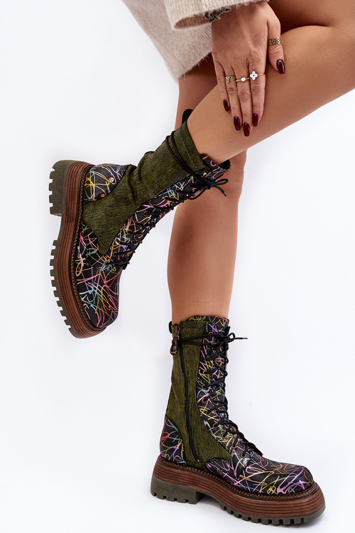 Жіночі робочі шкіряні черевики Maciejka 06203-09 Multicolor