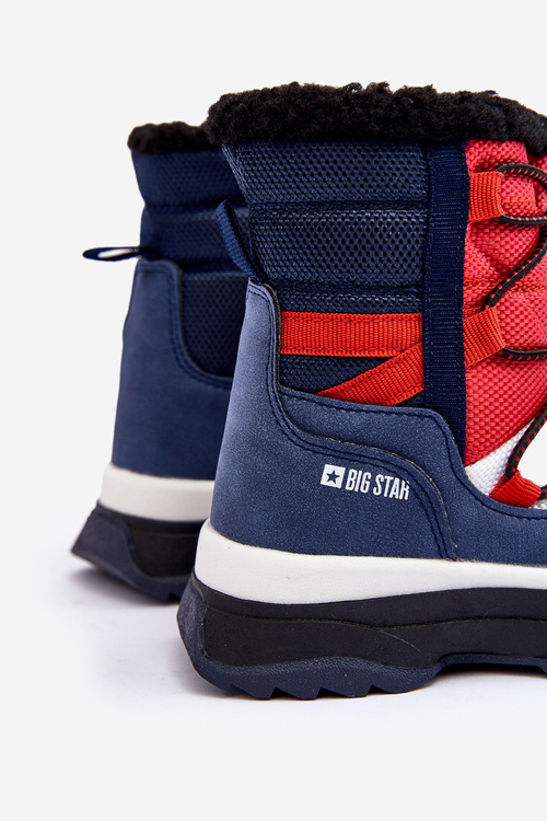 Дитячі зимові черевики на блискавці темно-сині, велика зірка MM374194