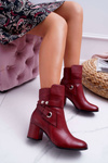 Жіночі шкіряні черевики бордові 1820 Laura Messi