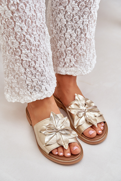 Сандалі З Декором Природна Шкіра Zazoo 3667 Золоті