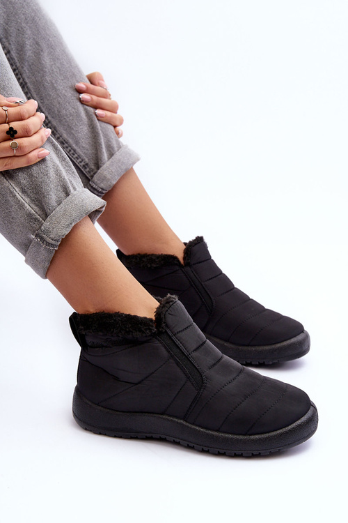 Жіночі низькі флісові зимові черевики Enmore чорного кольору