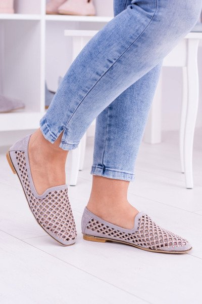 Lu Boo Grey Ажурні балерини Lords Studs Carmar