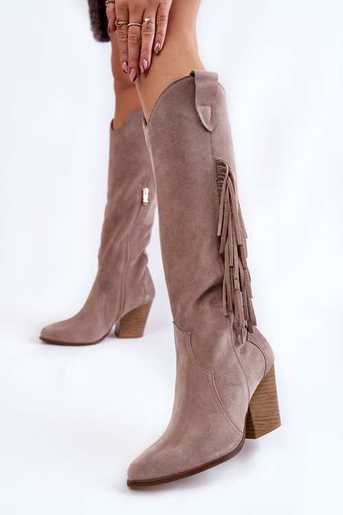 Жіночі замшеві ковбойські черевики Lewski 3094/F сірі