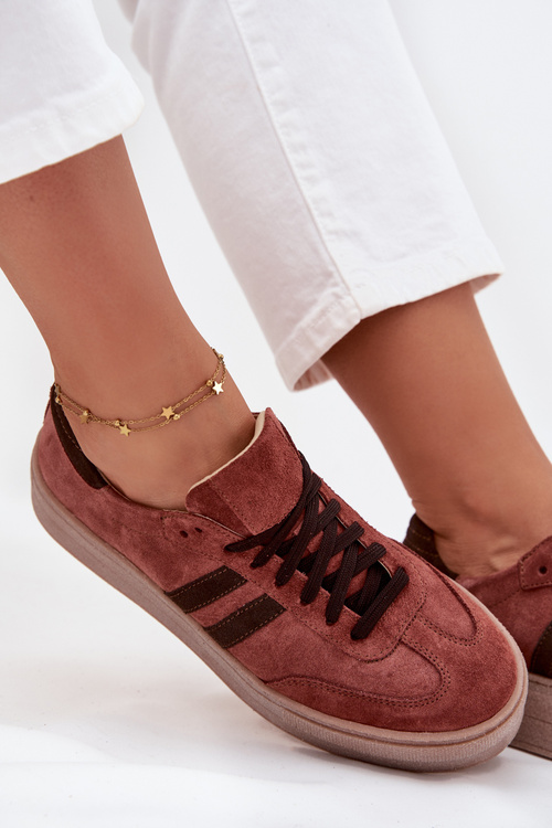 Жіночі замшеві кросівки на платформі Zazoo N1068S2 Коричневі