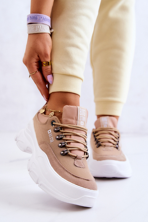 Жіноче спортивне взуття Кросівки Big Star JJ274A222 Бежеві