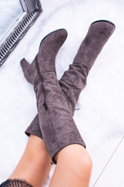 Сірі жіночі замшеві чоботи Sergio Leone KZ271