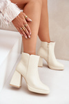 Чоботи На Високому Каблуці Еко Шкіра Світло Бежеві Selarae