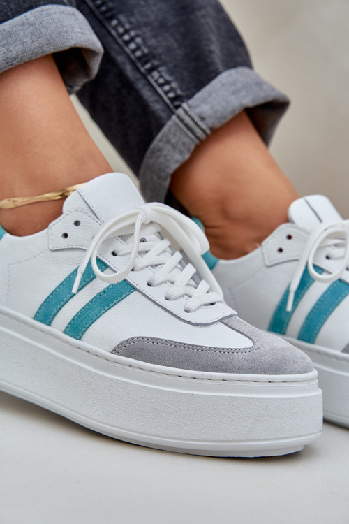 Zazoo N1068S8 Шкіряні Низькі Кросівки Жіночі На Платформі Білі