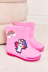 Дитячі резинові чоботи з поні рожеві