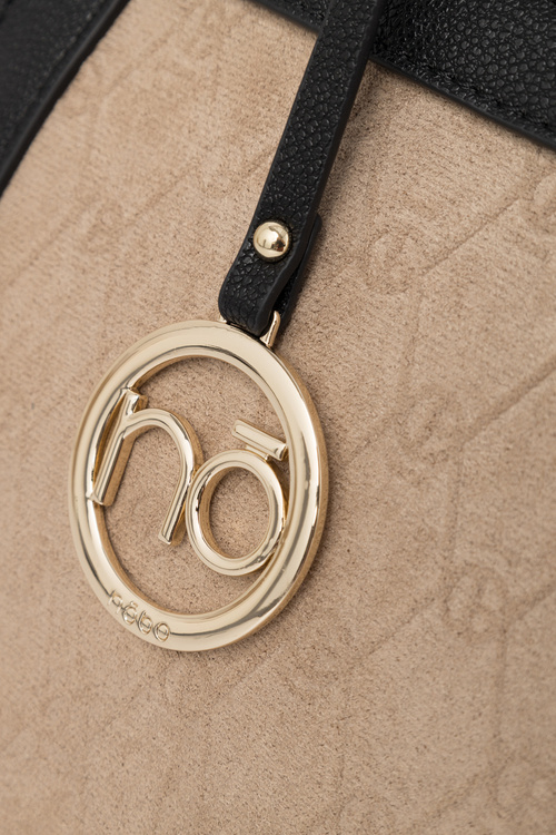 Велика класична сумка Nobo R1710-C015 Бежево-чорна