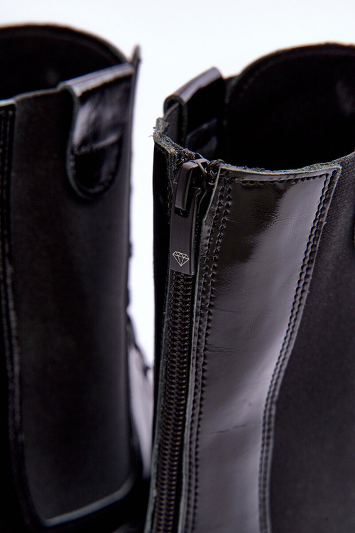 Шкіряні жіночі ботильйони на шнурівці Чорні Nicole 2836