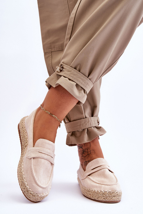 Жіночі замшеві еспадрільї світло-бежеві Keyla