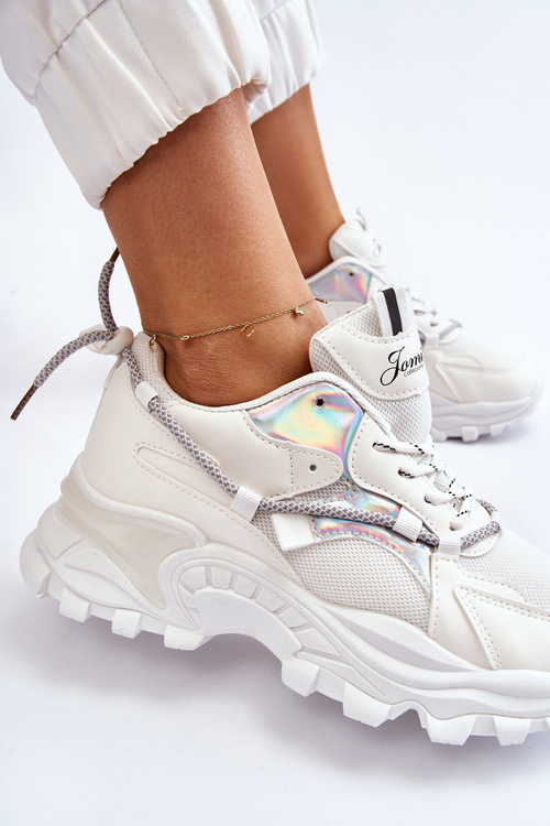 Жіноче спортивне взуття на платформі білі Minea