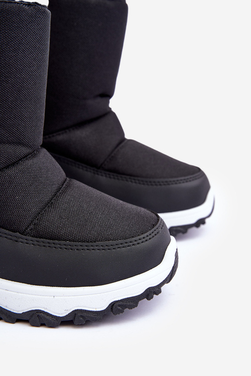 Дитячі снігові черевики на флісовій підкладці зі шнурівкою, чорні, велика зірка MM374119