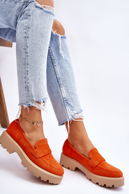 Класичні замшеві лофери Лофери оранжевого кольору Corrin