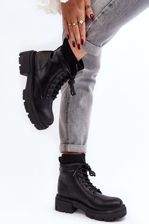 Жіночі чорні зимові черевики з носком Rivella