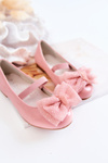 Дитячі лаковані балетки з бантом Pink Zolly