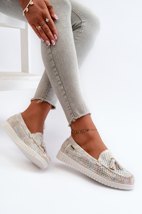 Жіночі легкі лофери з еко шкіри з вирізом Тінамі