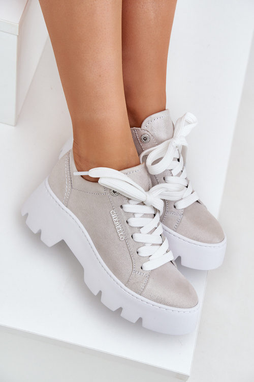 Кросівки Спортивне Взуття На Платформі CheBello 4632 Сріблясті