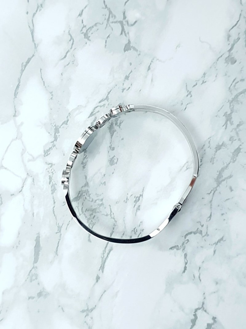 Жіночий сталевий браслет Перли камені Срібна Діона