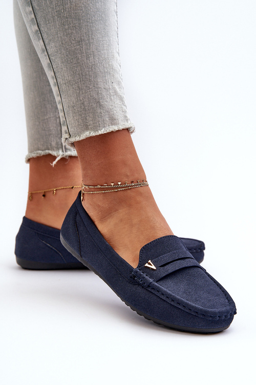 Класичні темно-сині жіночі мокасини Iramarie