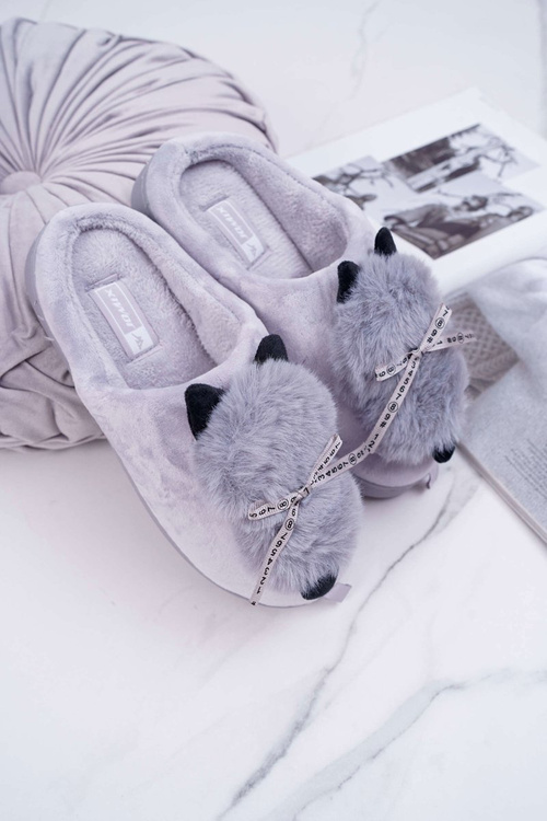 Жіночі тапочки з хутром Kitten Grey Kitty