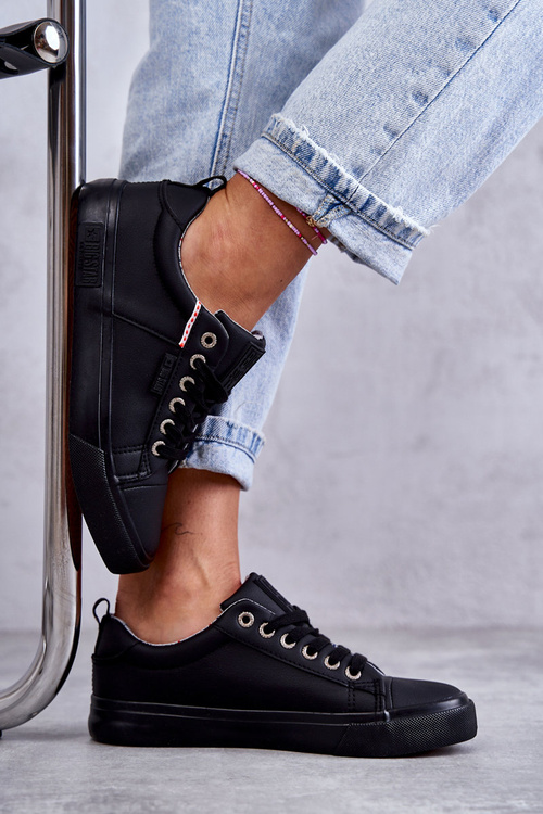 Жіночі низькі шкіряні кросівки Big Star KK274006 Чорні