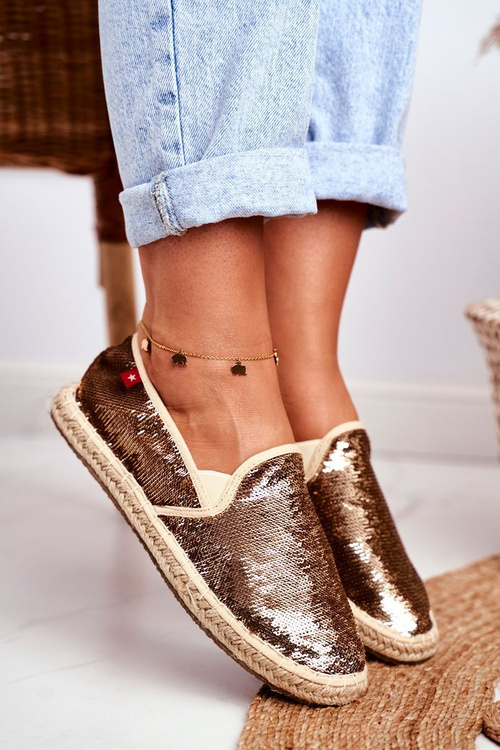 Жіночі еспадрільі Big Star з блискітками золоті DD274A161