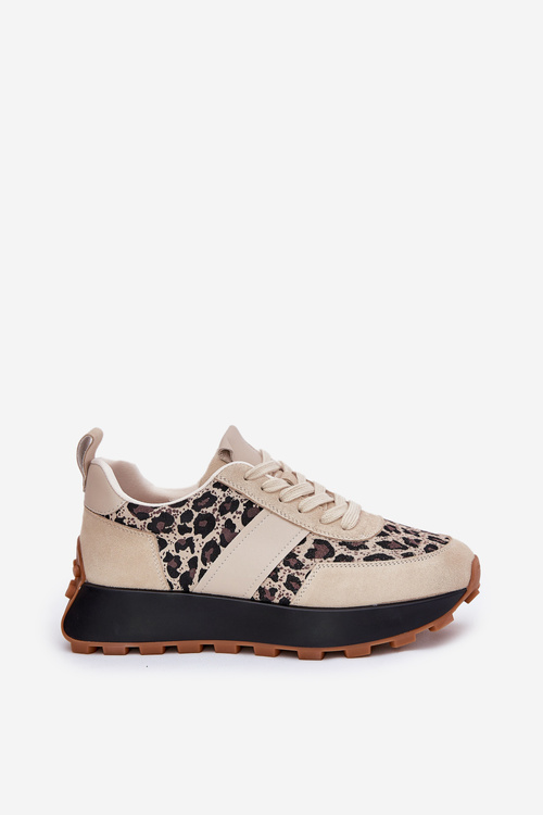 Замшеві Жіночі Кросівки На Платформі Пантера Vinceza 66793 Бежеві