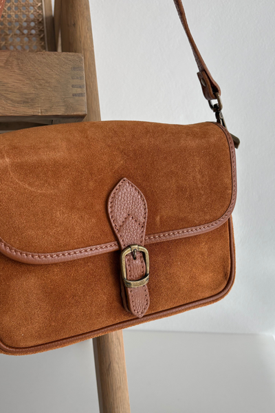 Шкіряна замшева сумка через плече Camel Norla