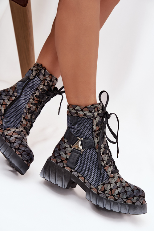 Шкіряні жіночі робочі чоботи Maciejka 07072-03 Мультиколір